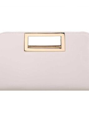 🆕 Clutch Purse For Womenfashion Vegan Leather Cut-Out Handle - Light Golden